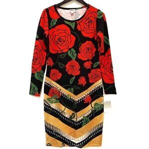 Vintage Mexican Goth Western Rare Red Roses LuLaRoe Elegant Debbie Tunic